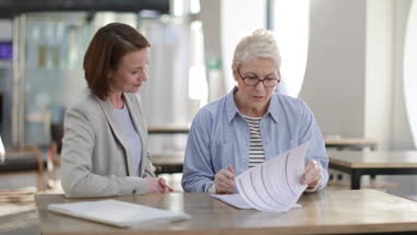 Financial advisor meeting with client