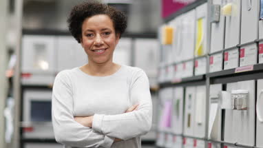 Portrait of mature student in art college