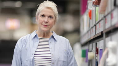 Portrait of mature student in art college