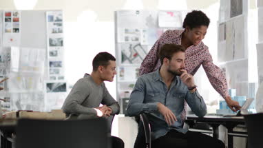 Designers working together in a creative office