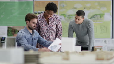 Architects working in an office
