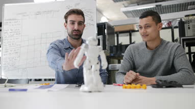 Team working on robotic technology