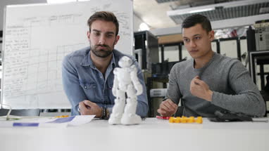 Team working on robotic technology