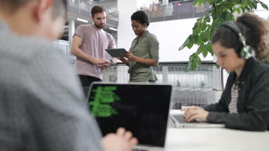 Developers working in an office