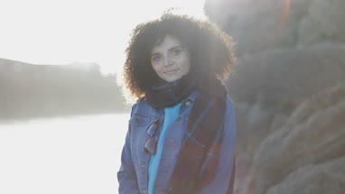 Portrait of millennial outdoors