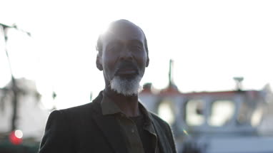 Portrait of senior african american outdoors