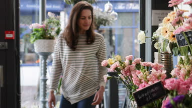 Florist working in store