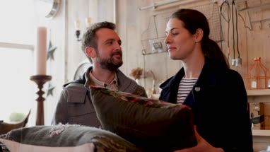 Couple shopping in a home interior store