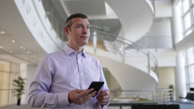 Businessman planning in modern office space