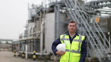 Mature industrial worker on site