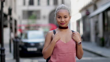 Portrait of young adult female looking to camera