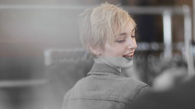 Millennial couple in a vintage clothing store