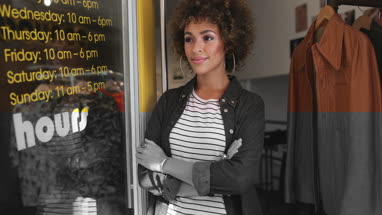 Portrait of a store manager in clothing store