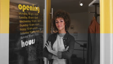 Portrait of a store manager in clothing store