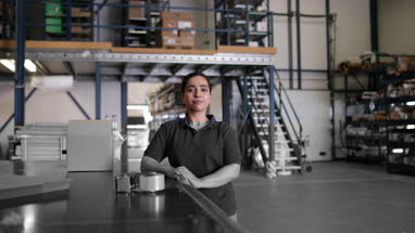 Portrait of female working in packing warehouse