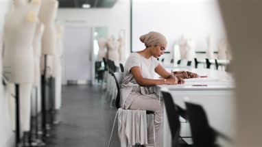 Muslim female student fashion designer