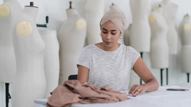 Muslim female student fashion designer