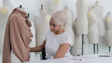 Muslim female student fashion designer