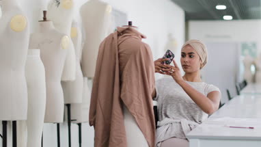 Muslim female student fashion designer