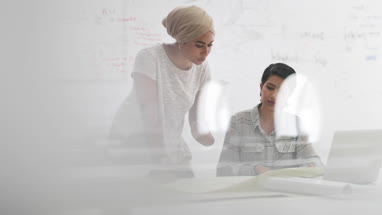 Muslim businesswoman in a meeting