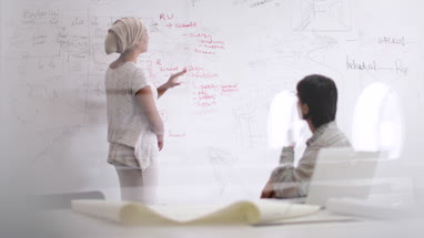 Muslim businesswoman in a meeting