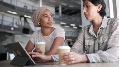 Muslim businesswomen having a meeting in an office