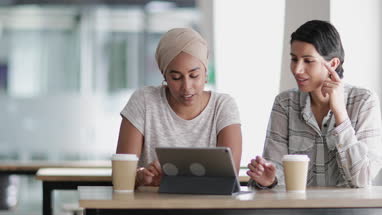Muslim businesswomen having a meeting in an office
