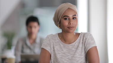 Portrait of Muslim businesswoman in an office