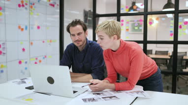 Coworkers in a late meeting