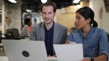 Coworkers in a late meeting