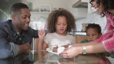 African American family celebrating a birthday