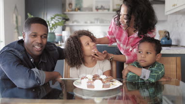 African American family celebrating a birthday