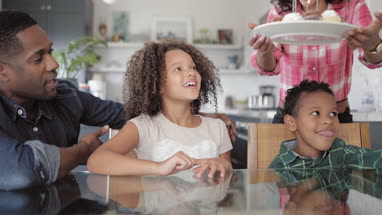 African American family celebrating a birthday